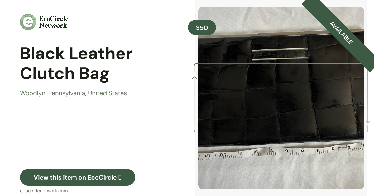Black Leather Clutch Bag