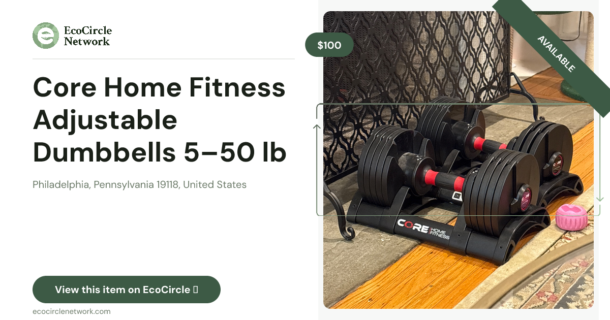 Core Home Fitness Adjustable Dumbbells 5–50 lb Pair with ...