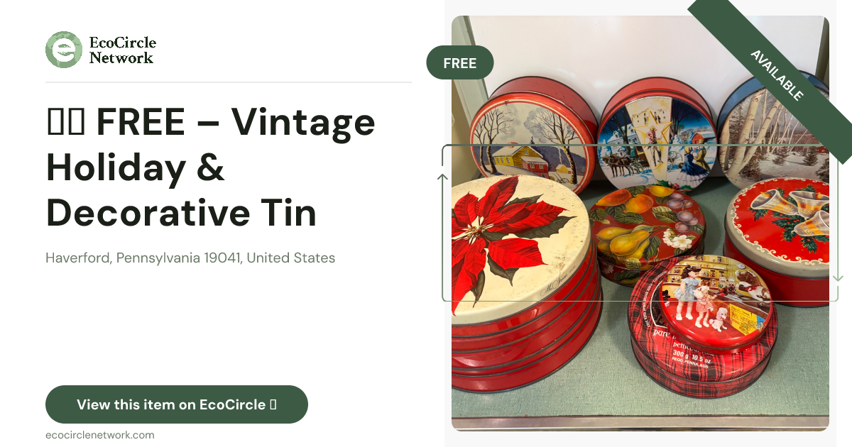 ♻️ FREE – Vintage Holiday & Decorative Tin Collection (Lot of 10) ♻️ Reusable containers