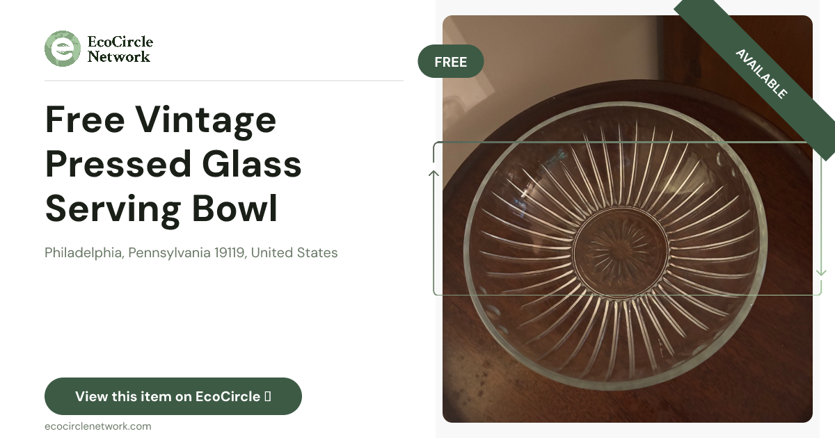 Free Vintage Pressed Glass Serving Bowl