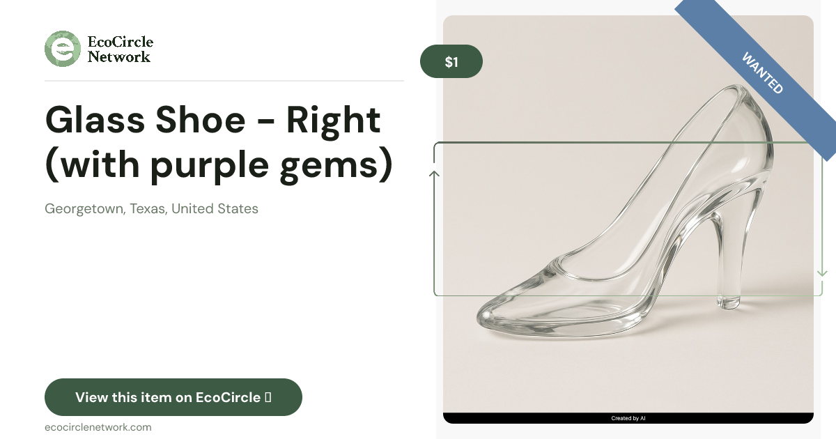 Glass Shoe - Right (with purple gems)