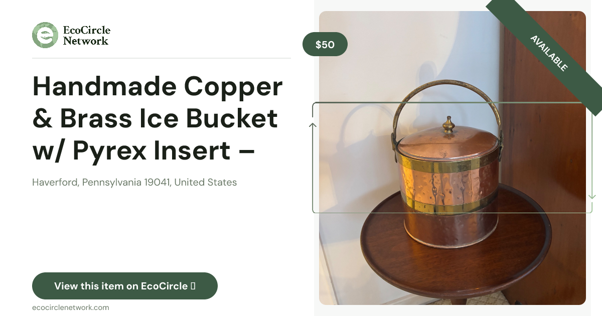 Handmade Copper & Brass Ice Bucket w/ Pyrex Insert – Made in Virginia
