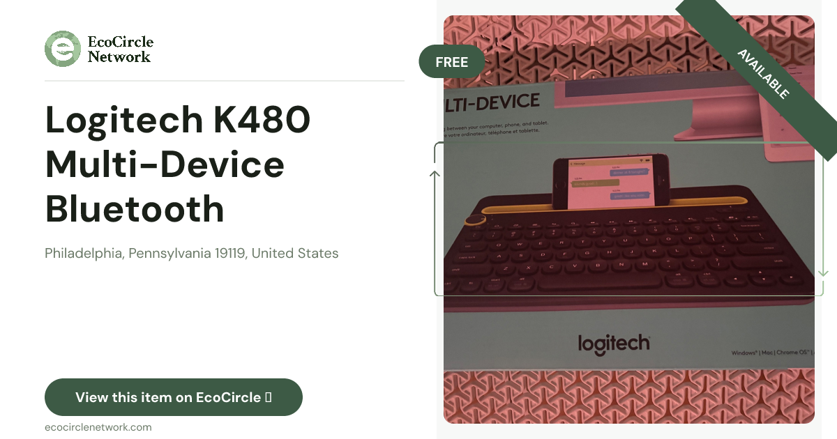 Logitech K480 Multi-Device Bluetooth Keyboard — FREE ⌨️♻️...