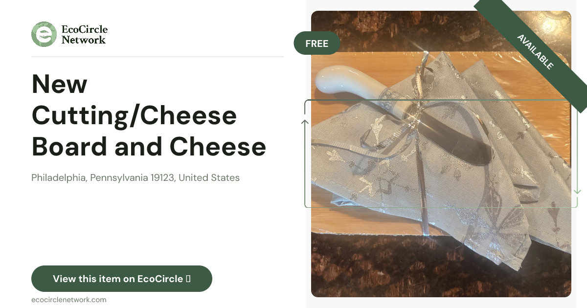 New Cutting/Cheese Board and Cheese Knife in Philadelphia...