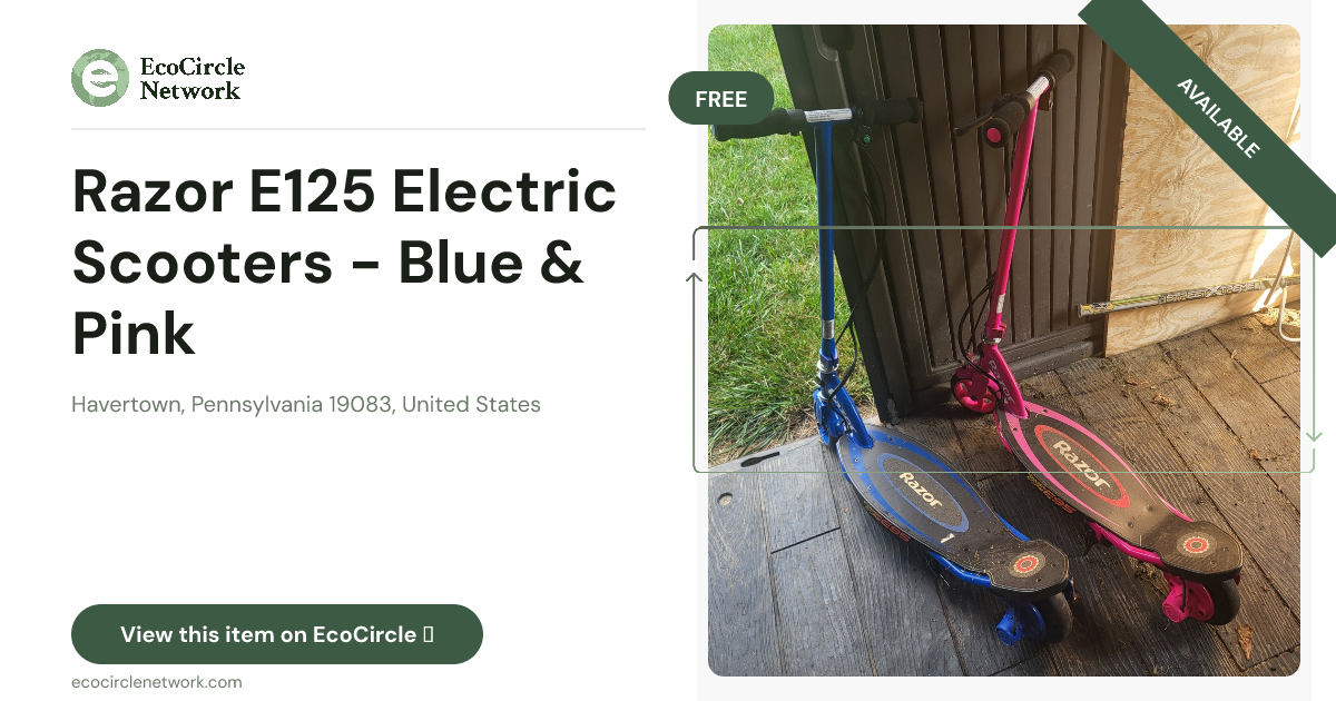 Razor E125 Electric Scooters - Blue & Pink