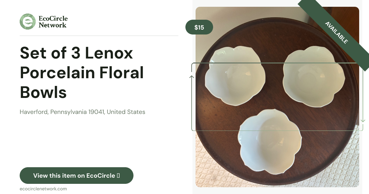 Set of 3 Lenox Porcelain Floral Bowls