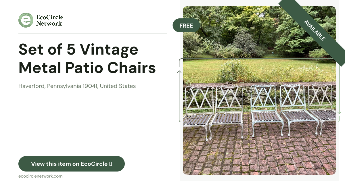 Set of 5 Vintage Metal Patio Chairs in Haverford, Pennsyl...