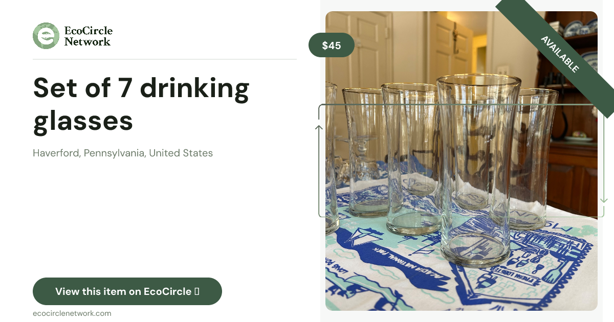 Set of 7 drinking glasses