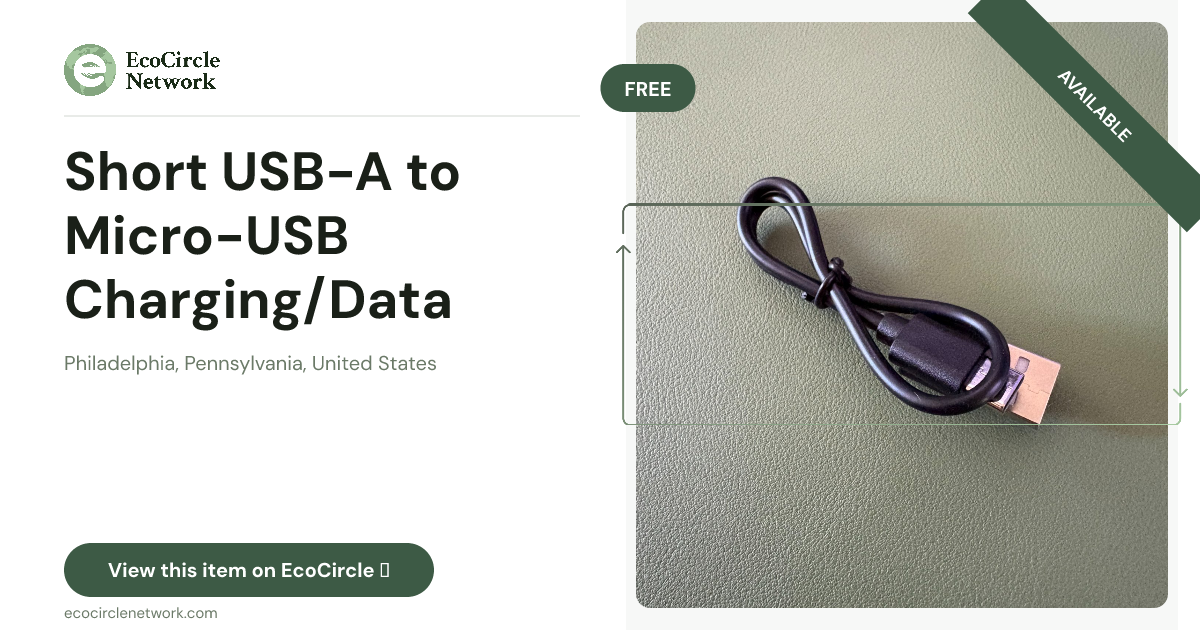 Short USB-A to Micro-USB Charging/Data Cable (Black)
