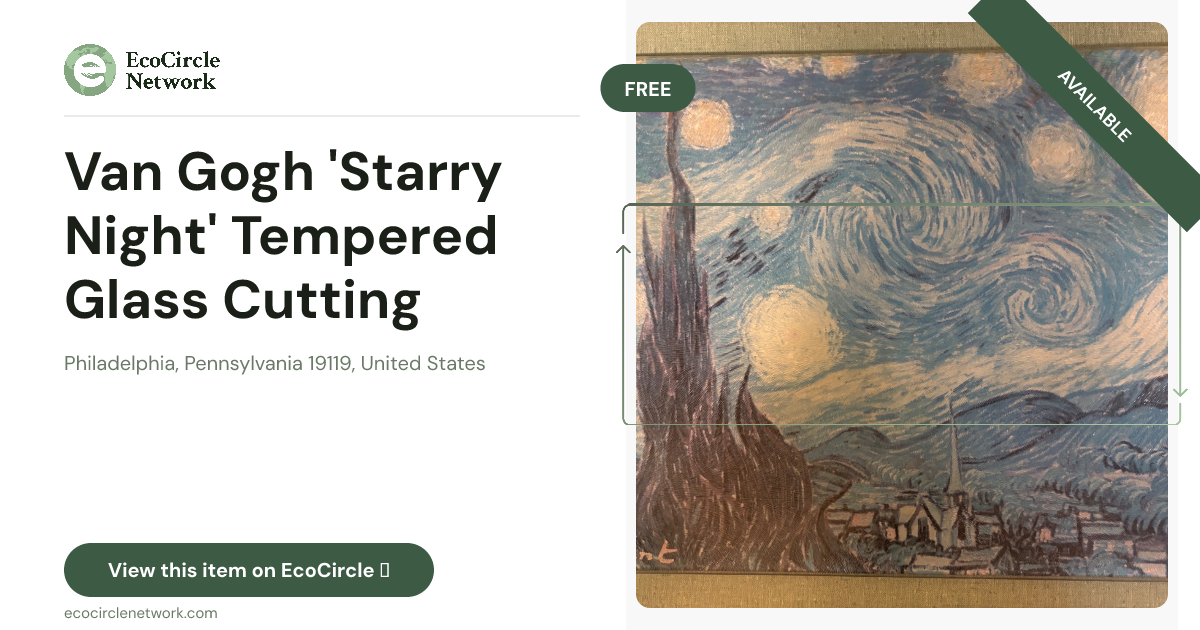 Van Gogh 'Starry Night' Tempered Glass Cutting Board ~15x...
