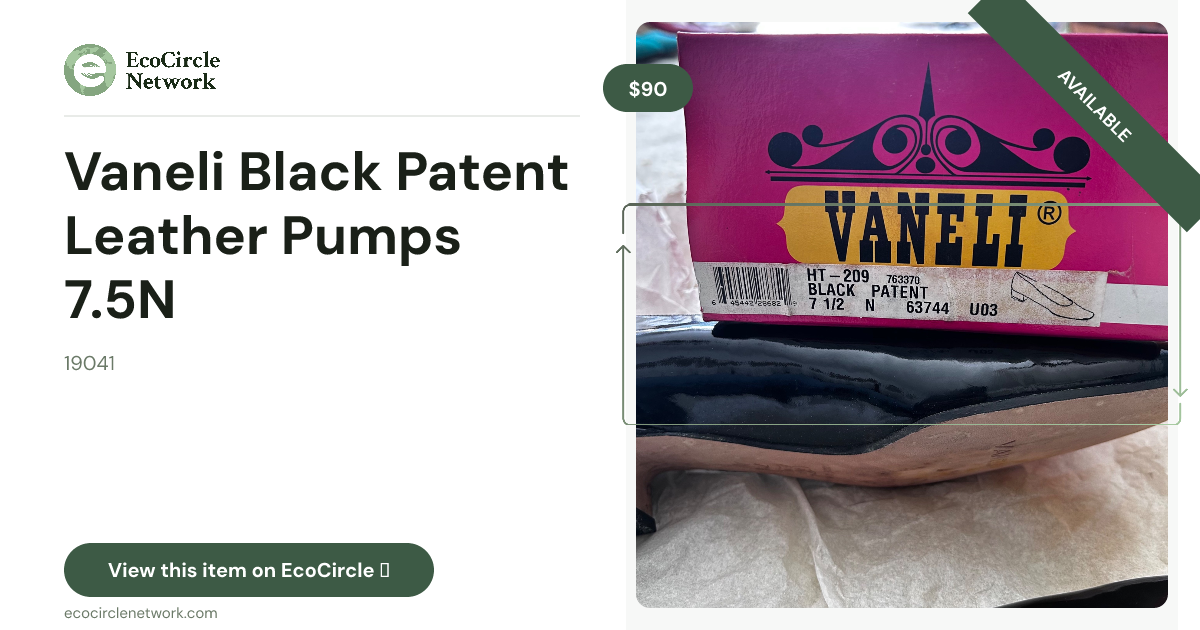 Vaneli Black Patent Leather Pumps 7.5N in 19041