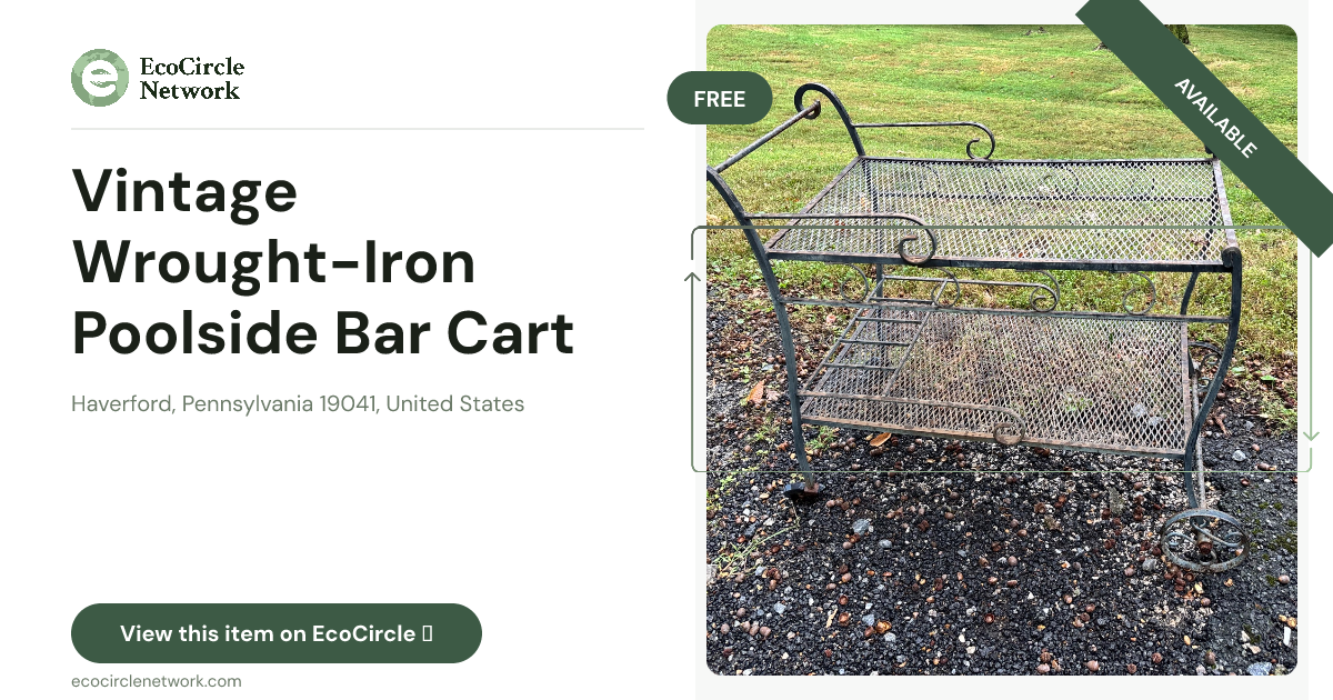 Vintage Wrought-Iron Poolside Bar Cart in Haverford, Penn...