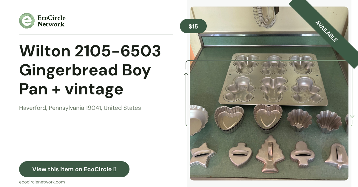 Wilton 2105-6503 Gingerbread Boy Pan + vintage tartlet molds & cutters