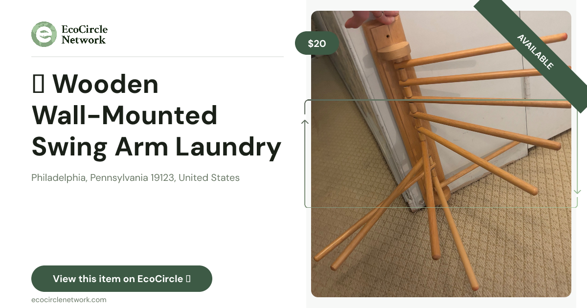 🪵 Wooden Wall-Mounted Swing Arm Laundry / Towel Rack